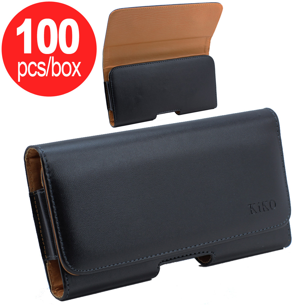 100pc Horizontal Slim Armor BELT Pouch Horizontal Slim Armor BELT Pouch Large 32 (Black) - Box Deal