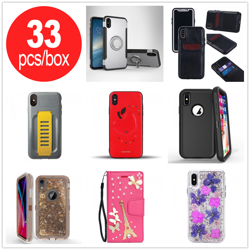 33pc Lot of Apple iPHONE XS / X Assorted Mix Style and Color Cases - Lots Deal (All Style)