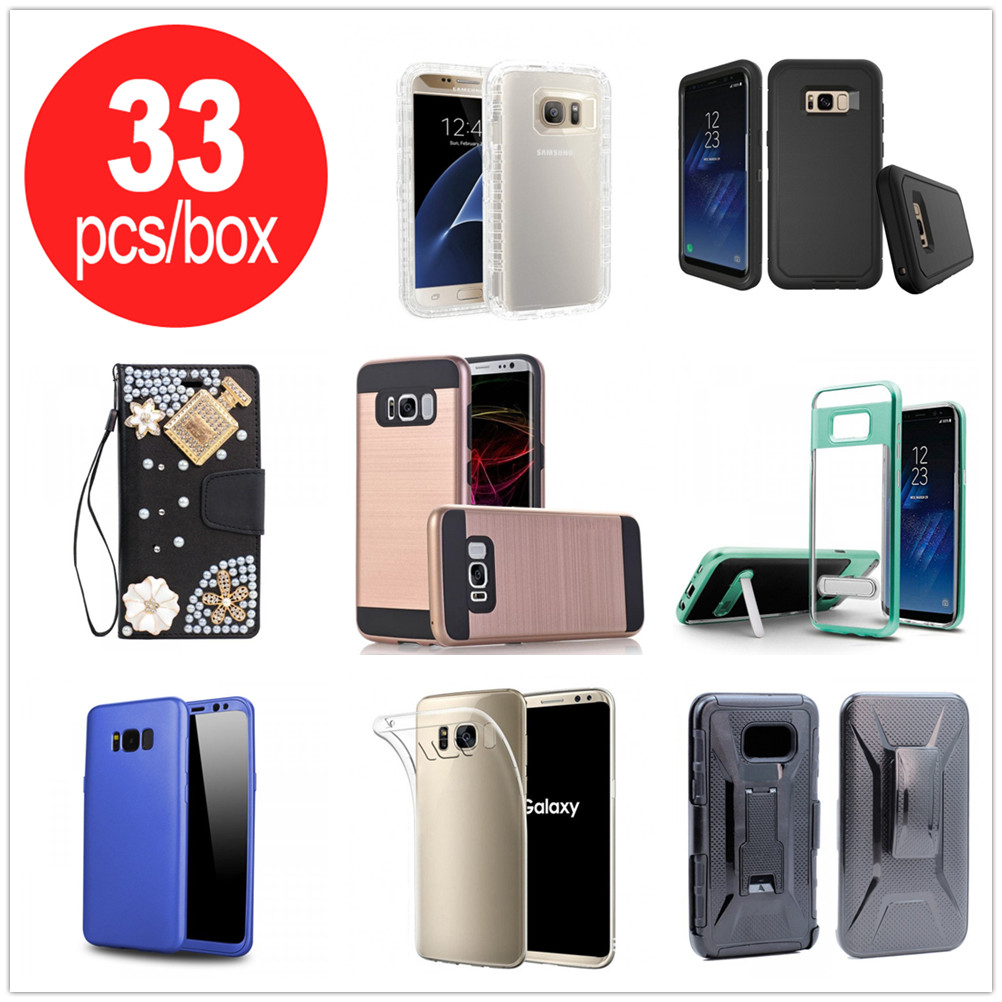 33pc Lot of Samsung Galaxy S8+ (Plus) Assorted Mix Style and Color Cases - Lots Deal (All Style)