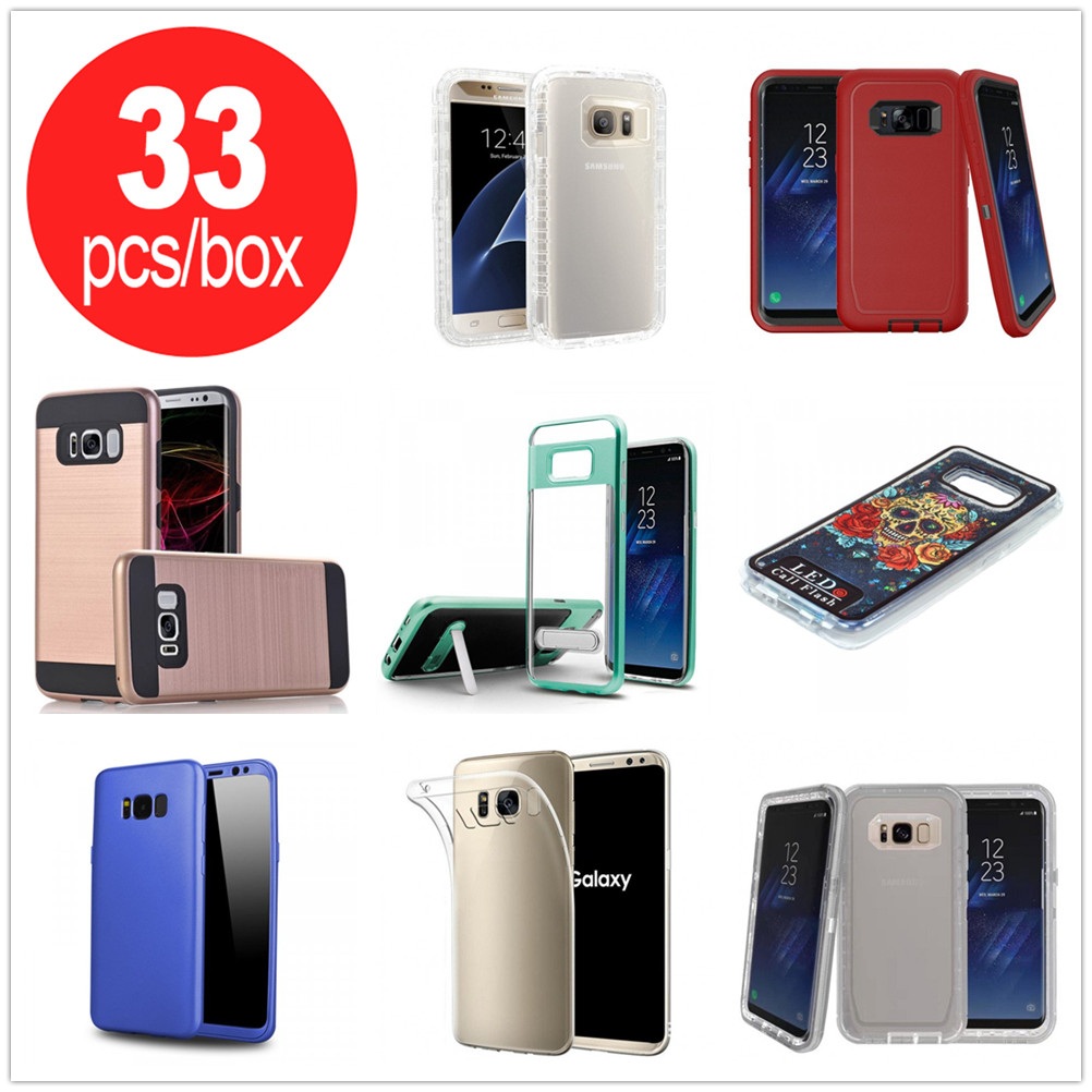 33pc Lot of Samsung Galaxy S8 Assorted Mix Style and Color Cases - Lots Deal (All Style)