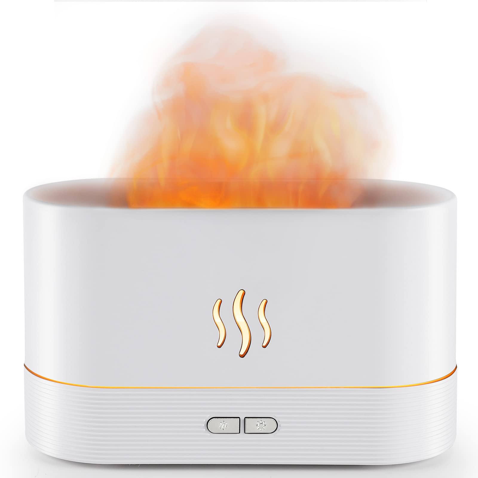 Fire Mist Humidifier with Cool Light Effect - Unique Ambient Device for HOME and Office (White)