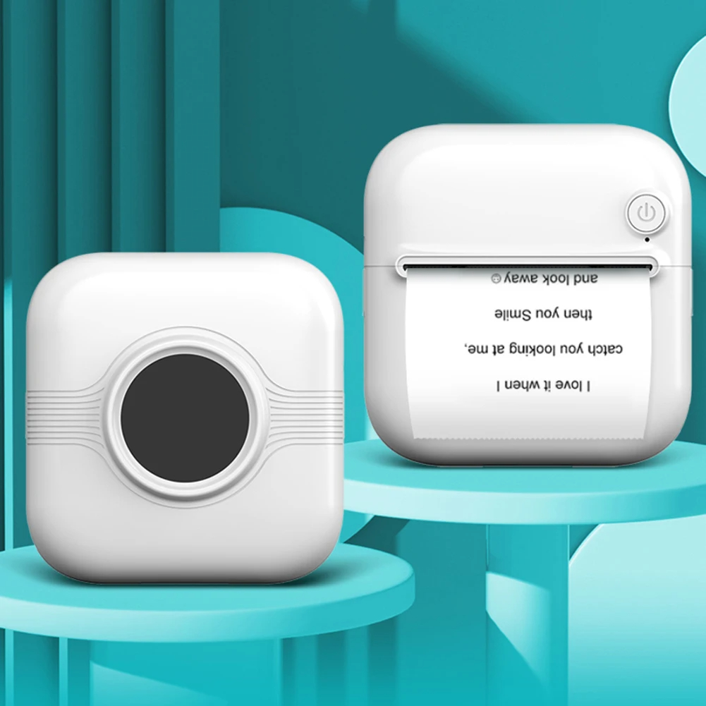 Portable Mini PRINTER: Bluetooth, B&W, One-Touch A33 for Kids & Parties - Indoor/Outdoor (White)