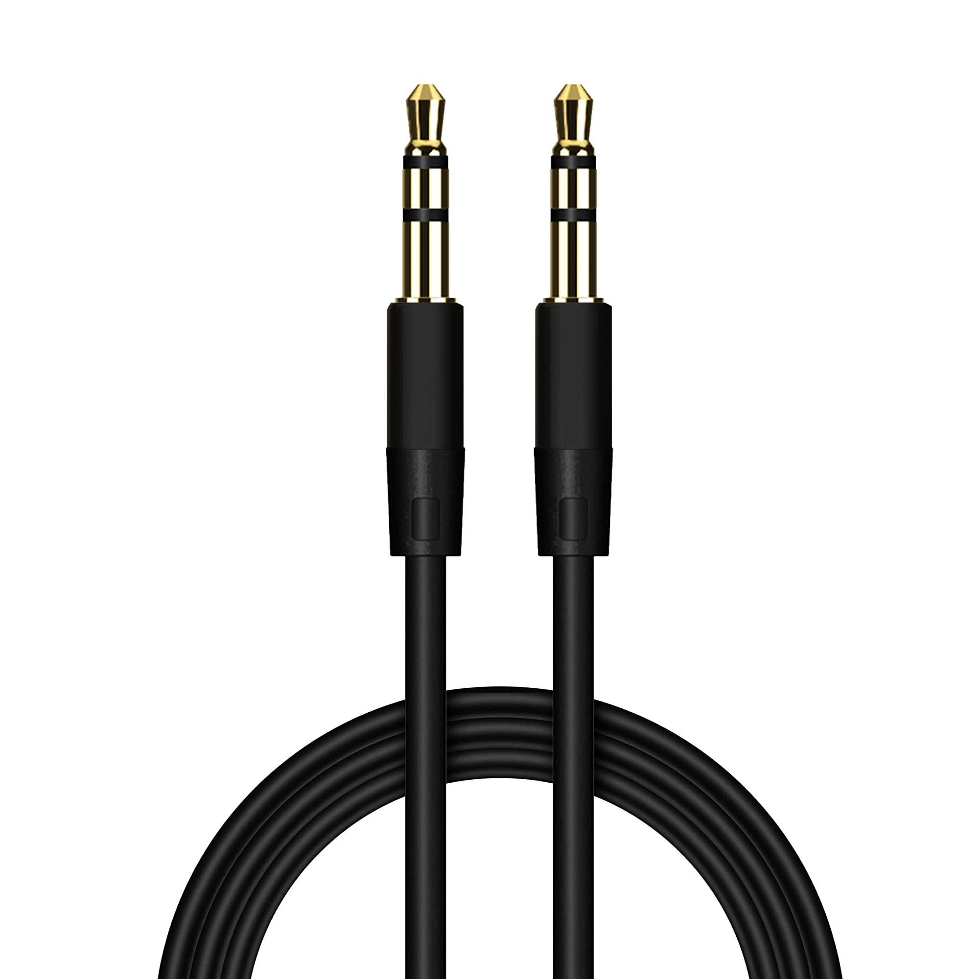 Gold-Plated 3.5mm Aux Cable, 6FT AUDIO Cord for Universal Music Devices (Black)