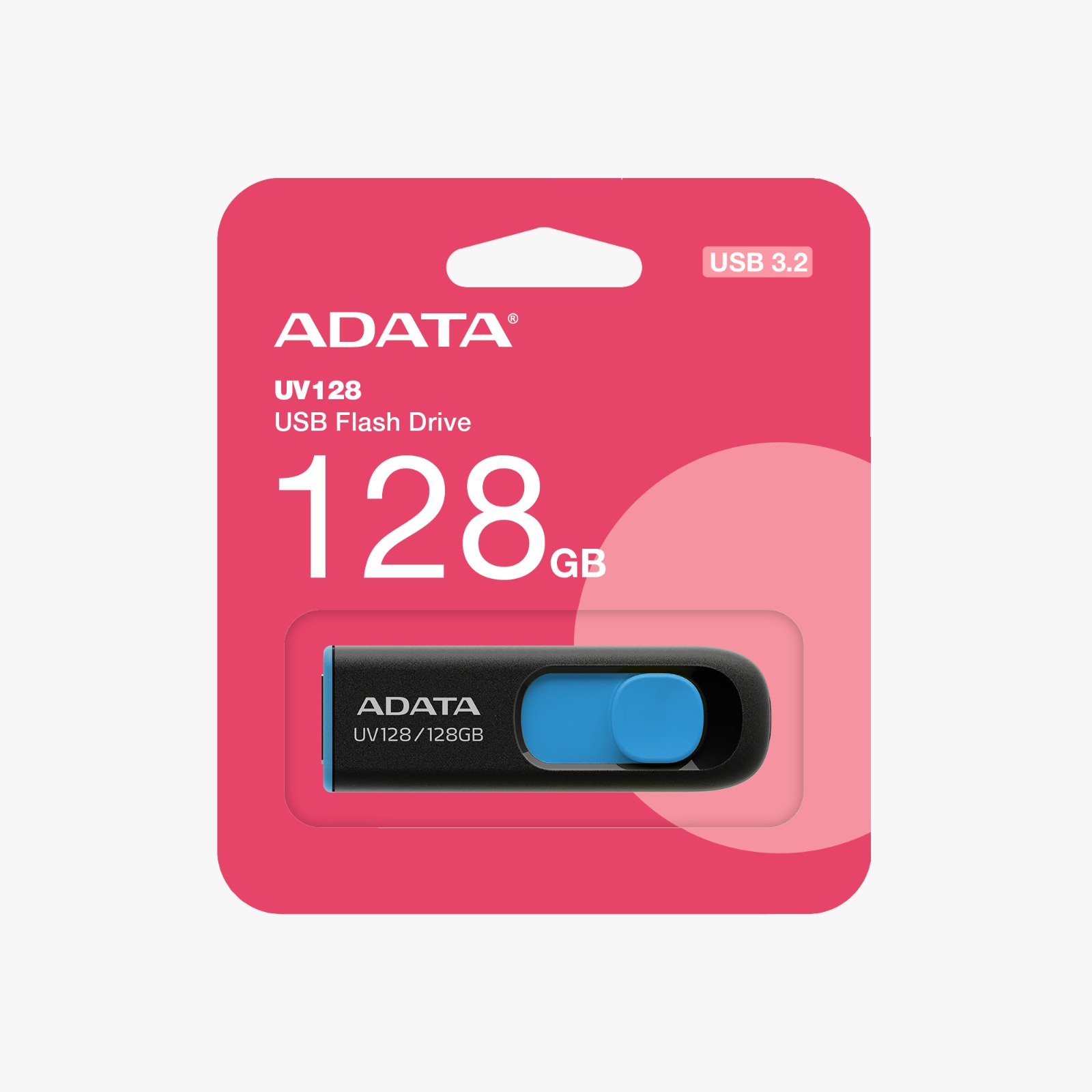 ADATA 128GB High-Speed USB 3.2 Retractable FLASH DRIVE, Plug & Play Data Storage Device