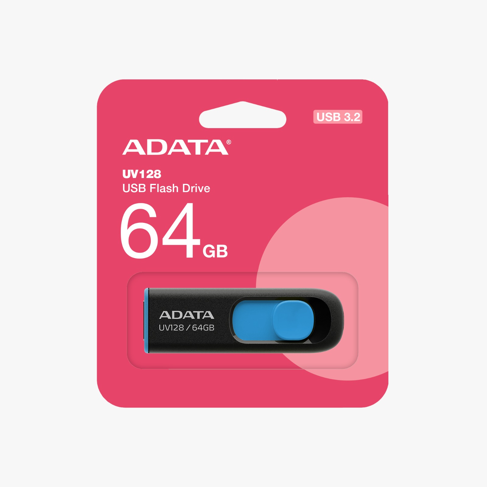 ADATA 64GB High-Speed USB 3.2 Retractable FLASH DRIVE - Fast Data Transfer Storage Device