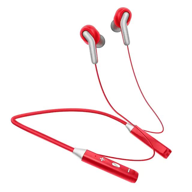 Neck Hanging Stereo Bluetooth Wireless Sport EarPHONEs Neckband (Red)
