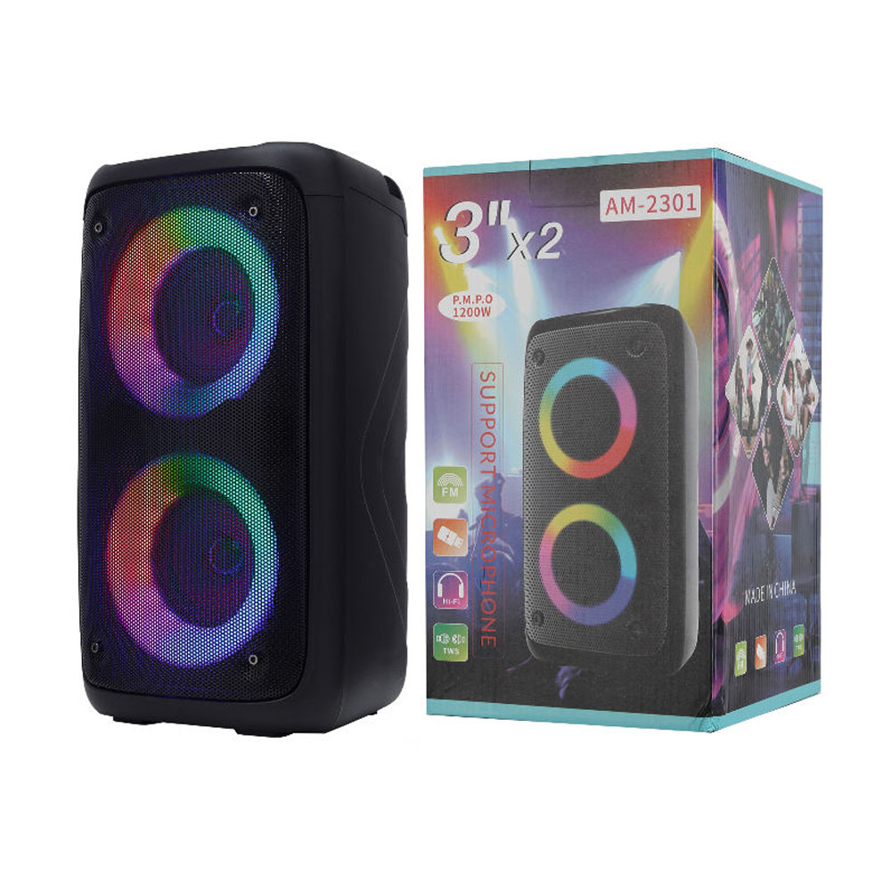Double RGB LED Color Light Music Portable Wireless Super Bluetooth
