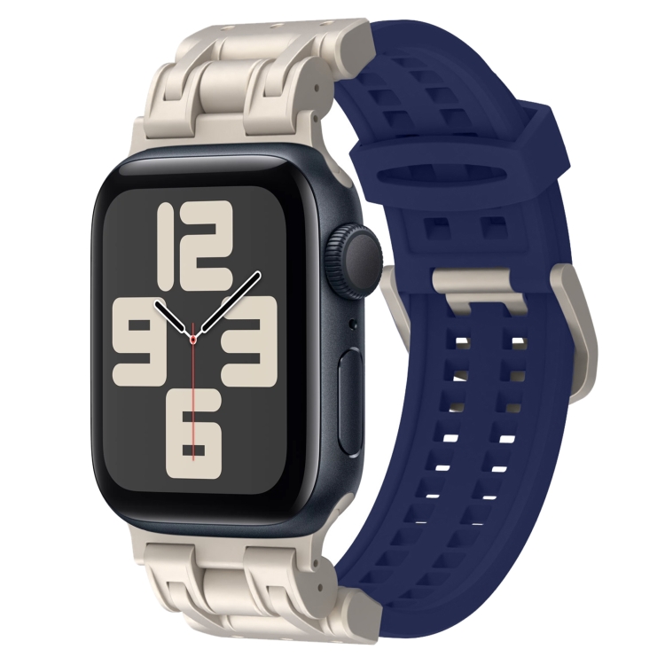 Premium Sport Silicone Band for Apple Watch, STEEL Adapter, Navy Blue, 49/45/44/42mm Series Ultra-SE