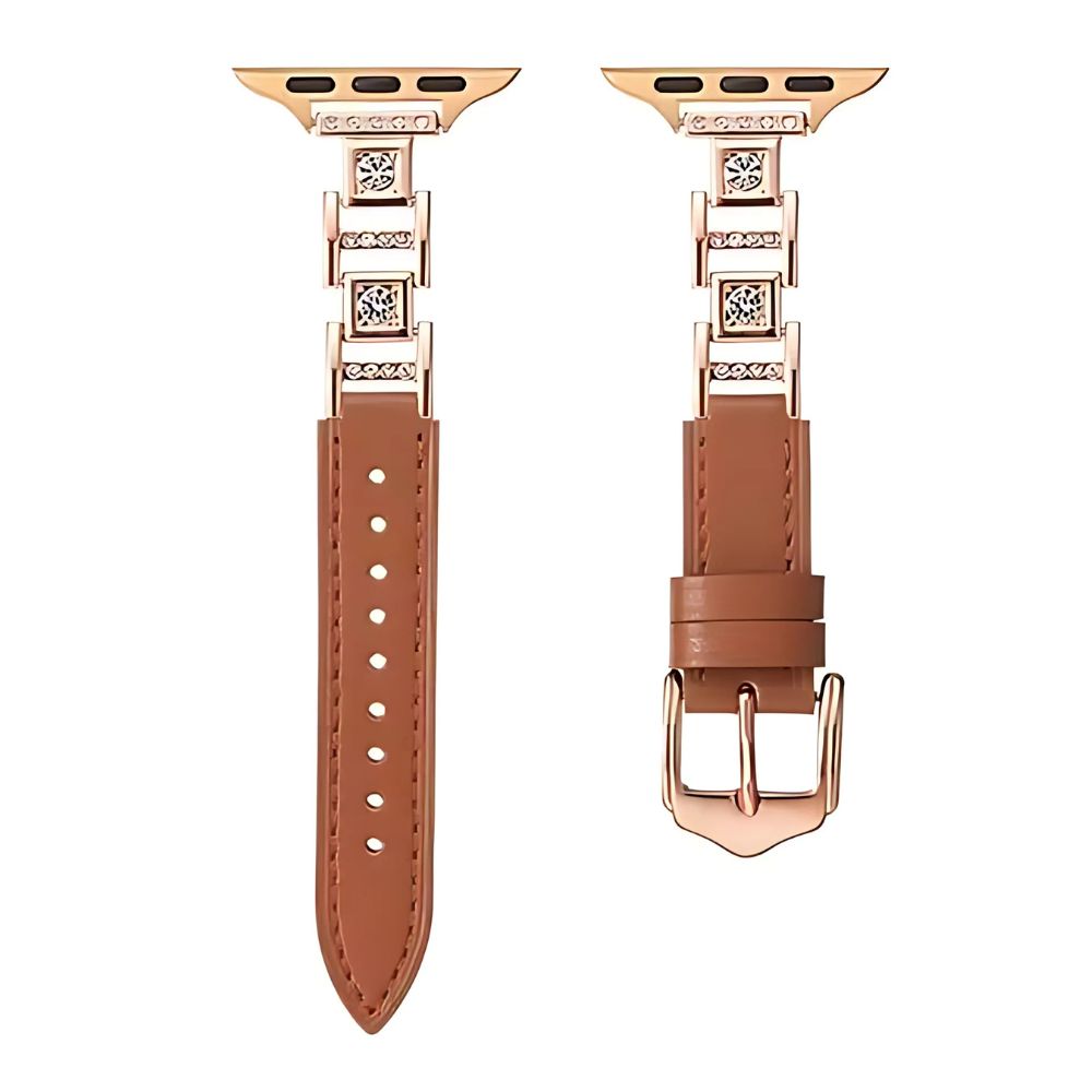 Diamond Jewel PU Leather WATCH Band for Apple WATCH 49/45/44/42mm, Elegant WOMEN's Strap, Or...