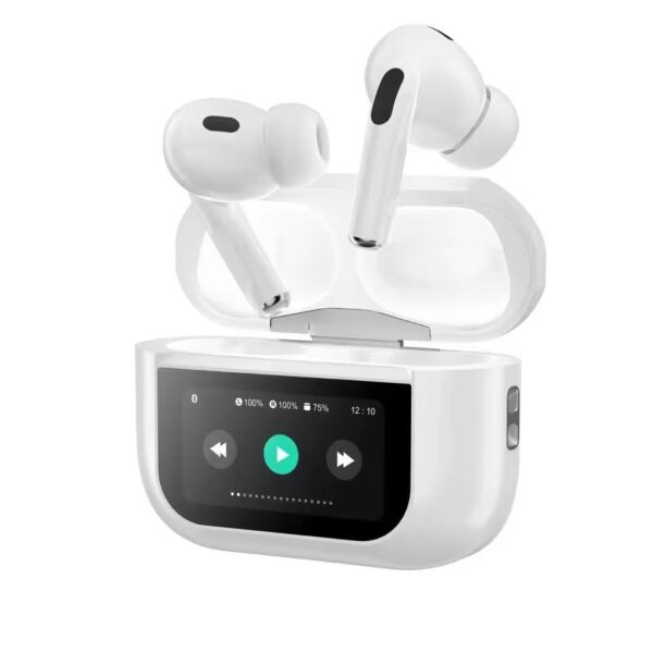 LED Wireless Bluetooth Earbuds: In-Ear Noise Cancelling Headphones with Display for Phones