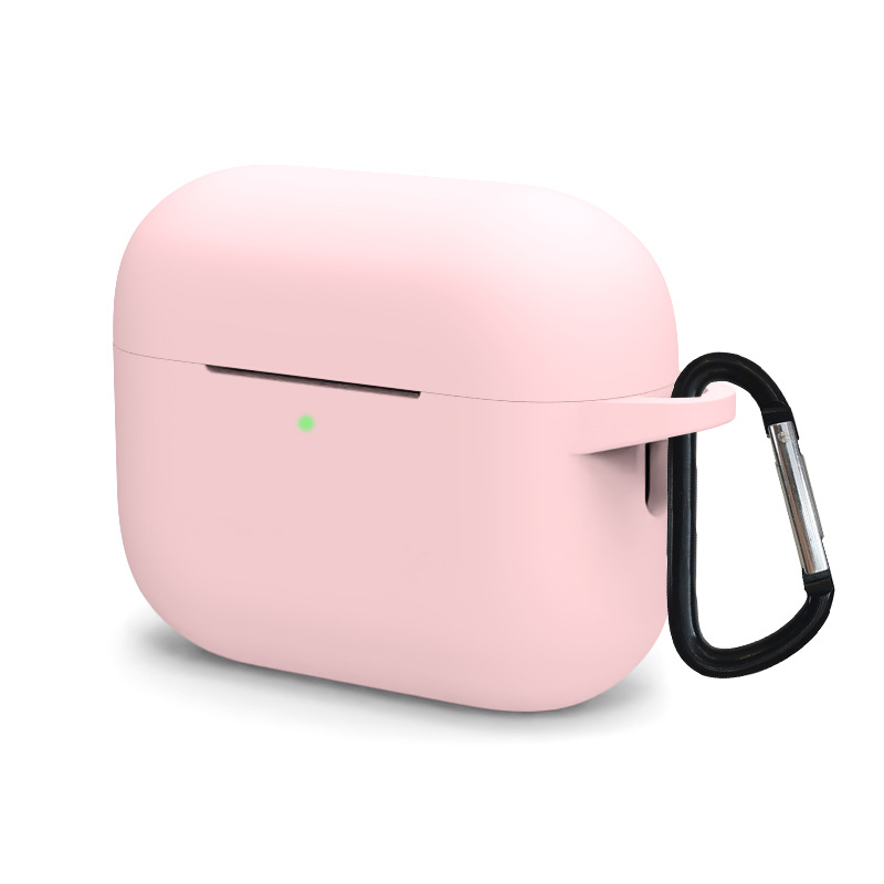 Premium Silicone Case with KEYCHAIN Hook for AirPods 4 - Protective Cover Pink