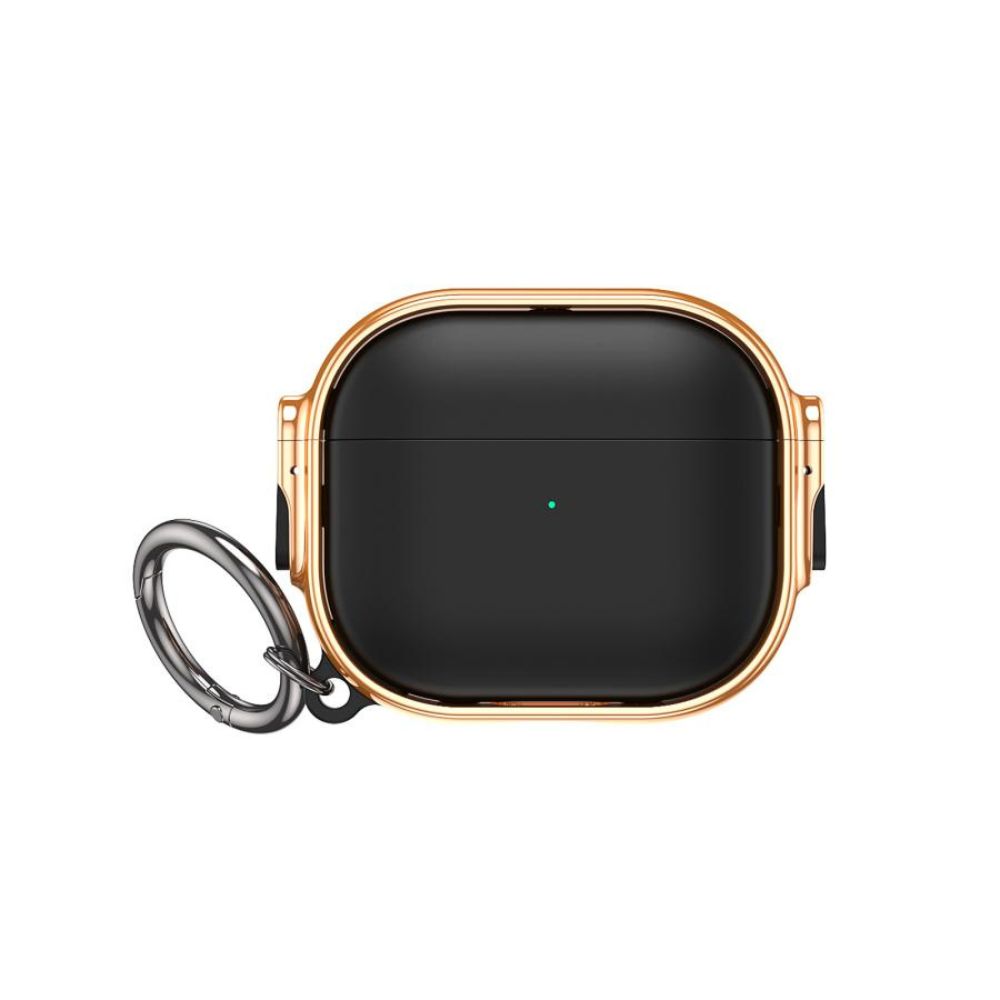Fashion Design Hybrid Locking AirPods 4 Case Cover with Holder Clip - Full Body Protection (BLACK)