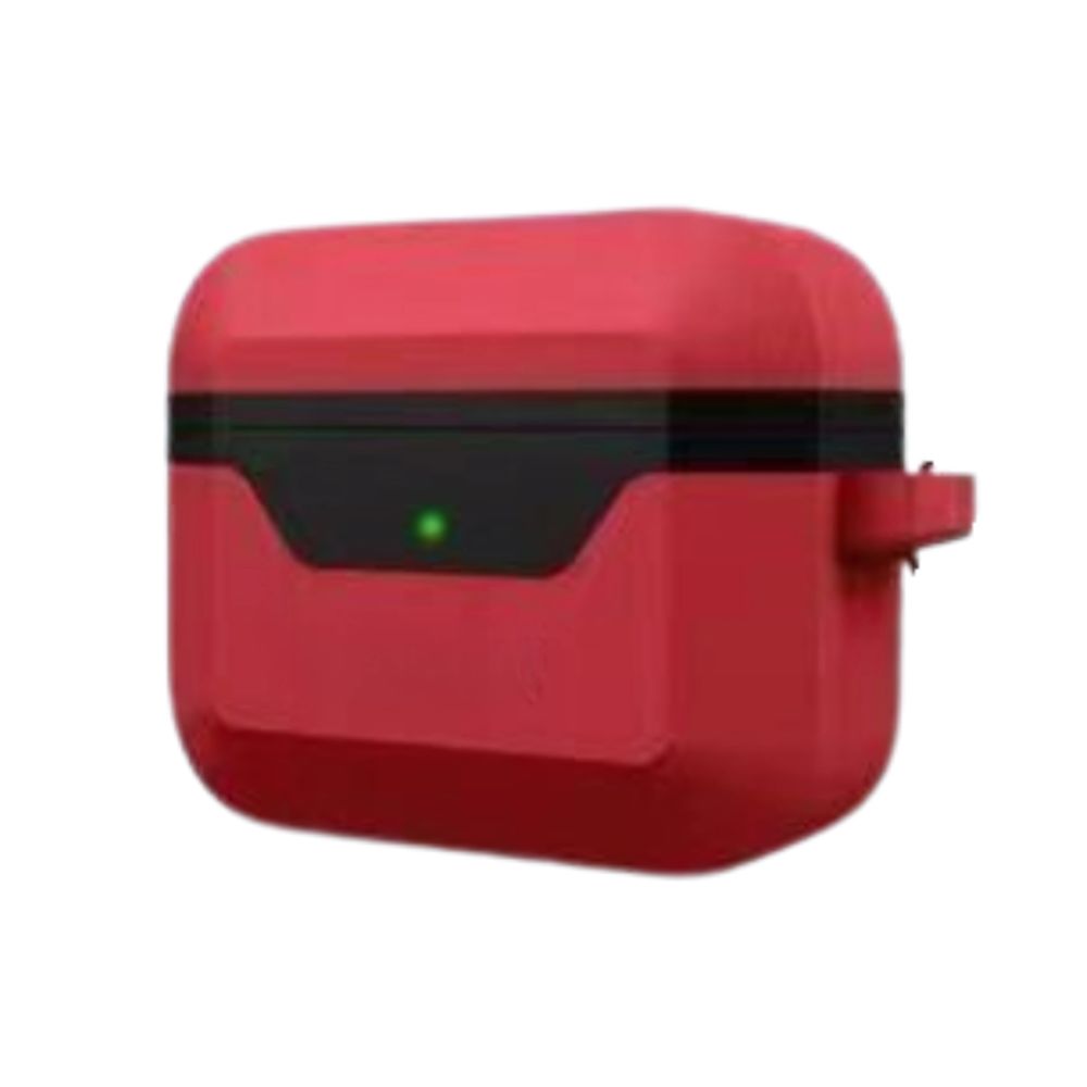 Double Layer Silicone Protective Case with Keychain for AirPods Pro 2/1 - RED Premium Design
