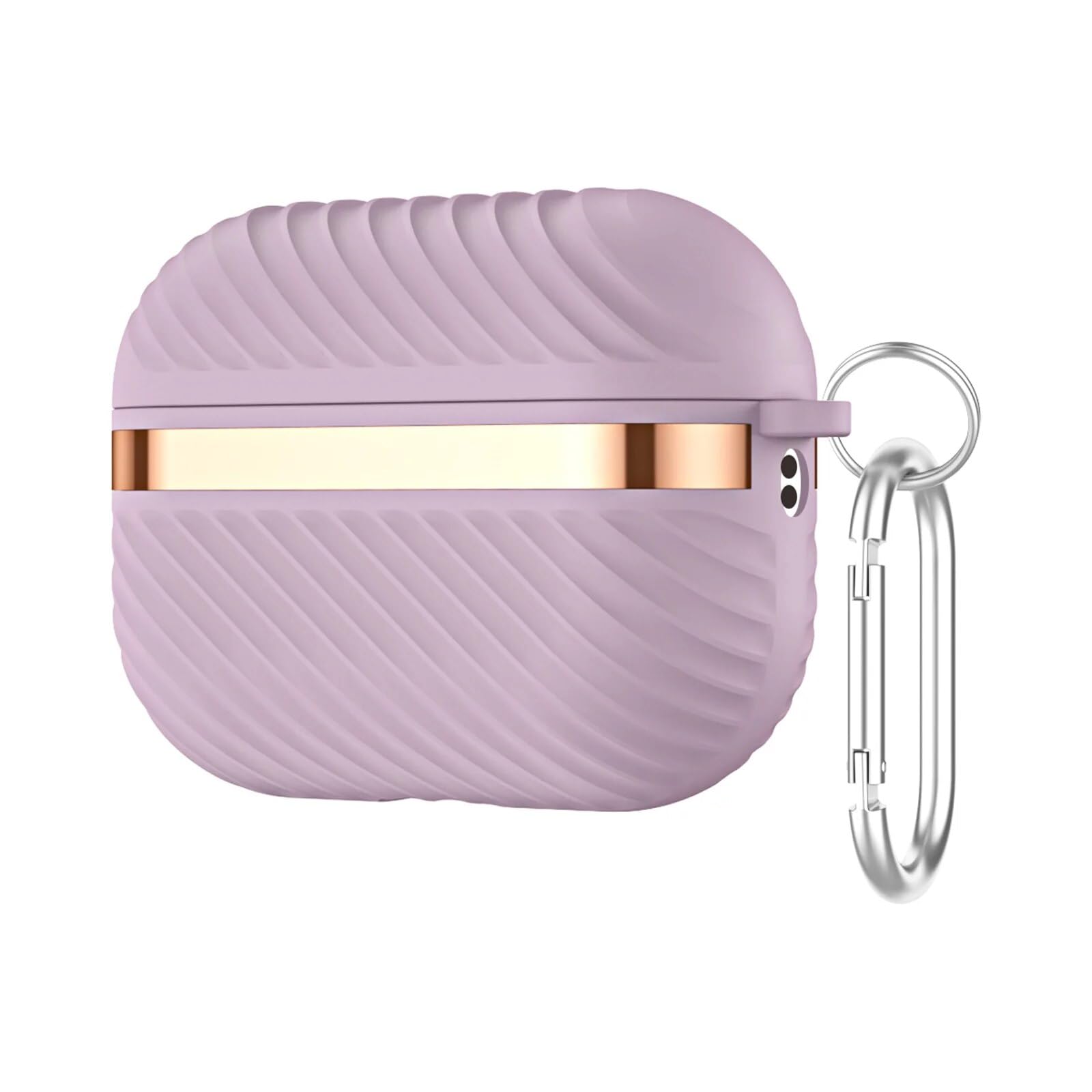 Luxury Chrome Plated Protective Case with KEYCHAIN for AirPods Pro 2/1 - Light Purple