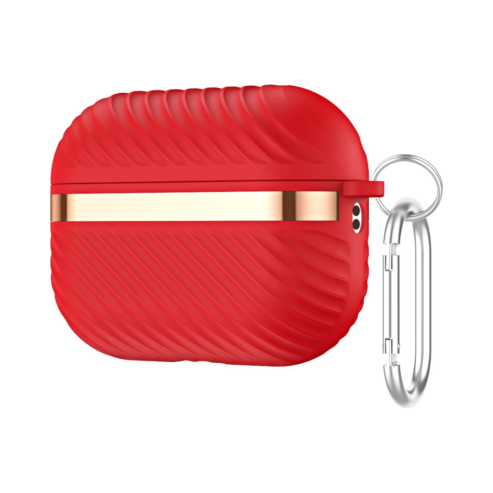 Luxury Chrome Plated Protective Case with KEYCHAIN for AirPods Pro 2/1 - Bronze Red Fashion Style