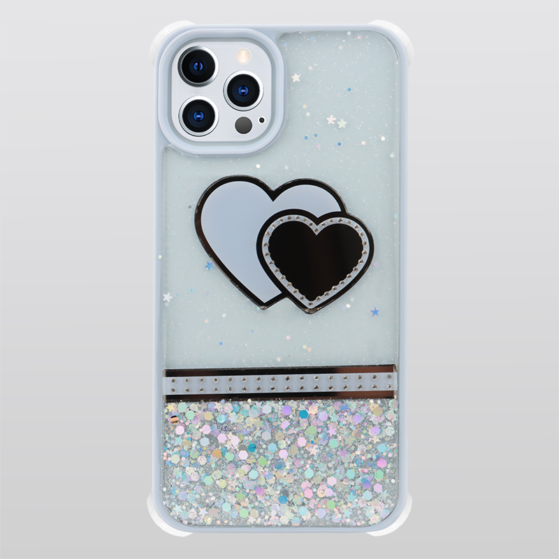 Glitter Jewel Diamond Armor Bumper Case with Camera Lens Protection Cover for Apple iPHONE 13