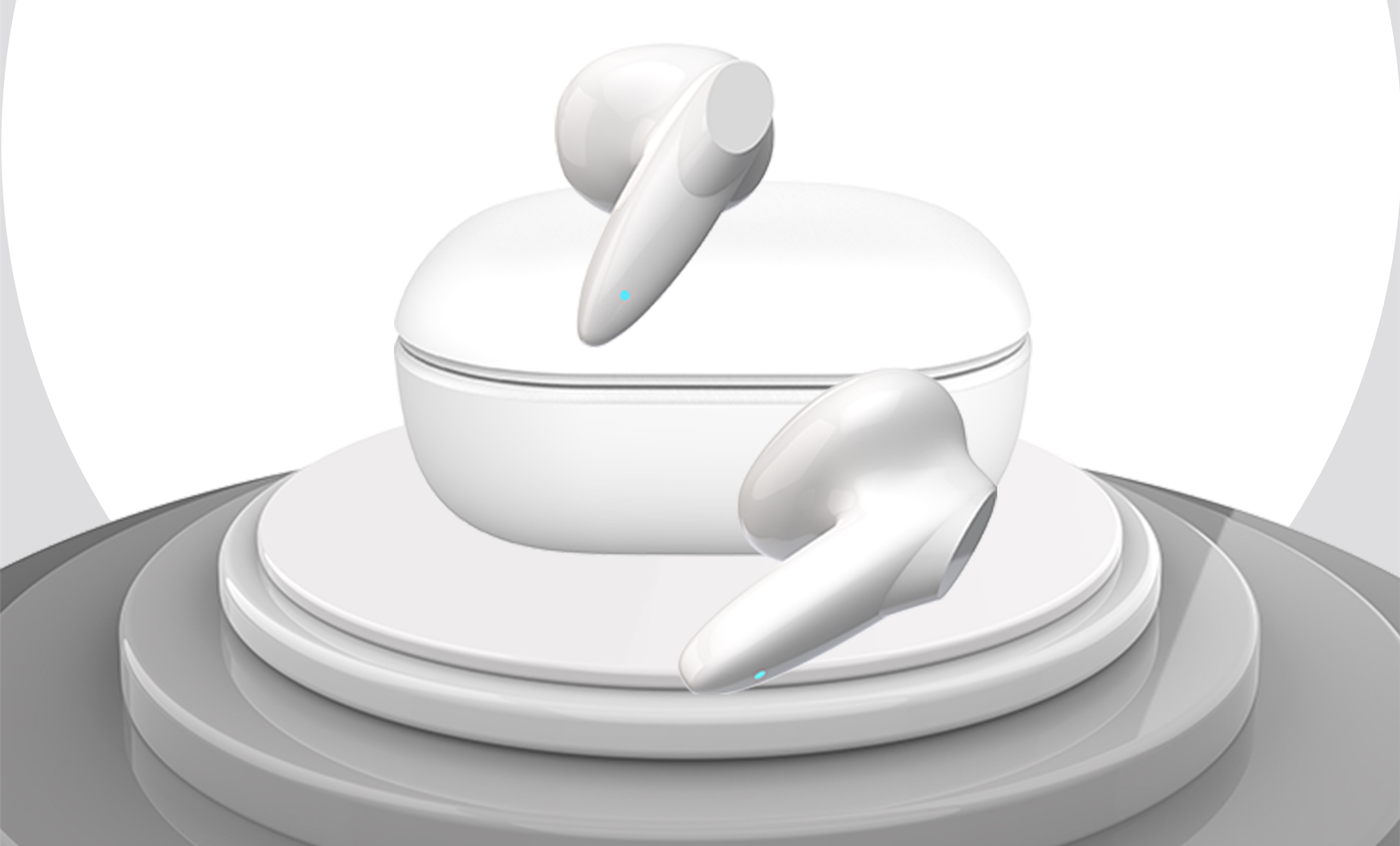 True Wireless Extra Bass Sound Bluetooth HEADPHONE Earbuds BM01 (White)