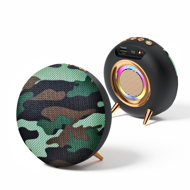 ''Wireless Bluetooth Subwoofer Portablewith Clear Sound, and Colorful Night Light BS36D (camo)''
