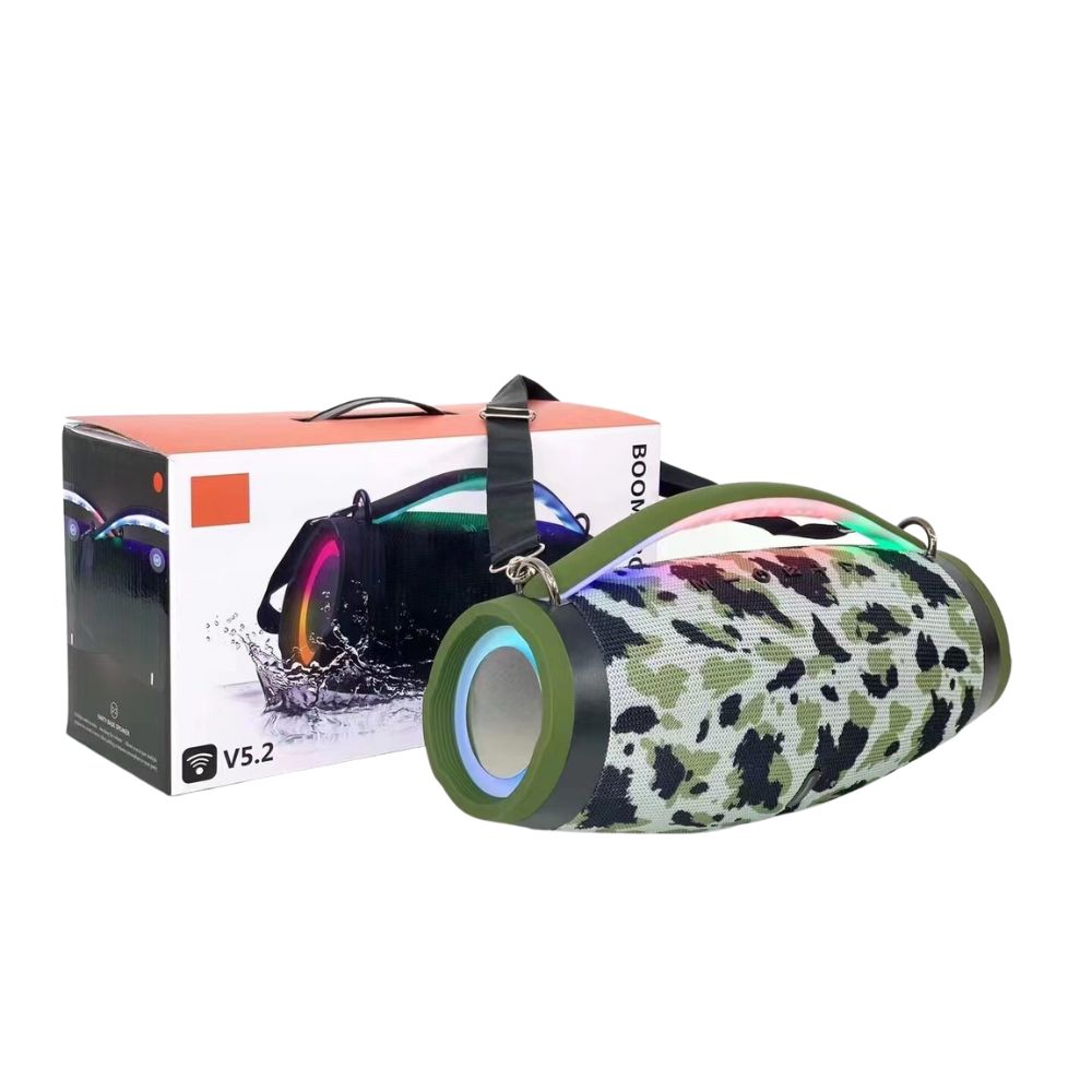 Portable Waterproof Bluetooth Speaker RGB Lights Dual Sound BoomsBox4 CAMO