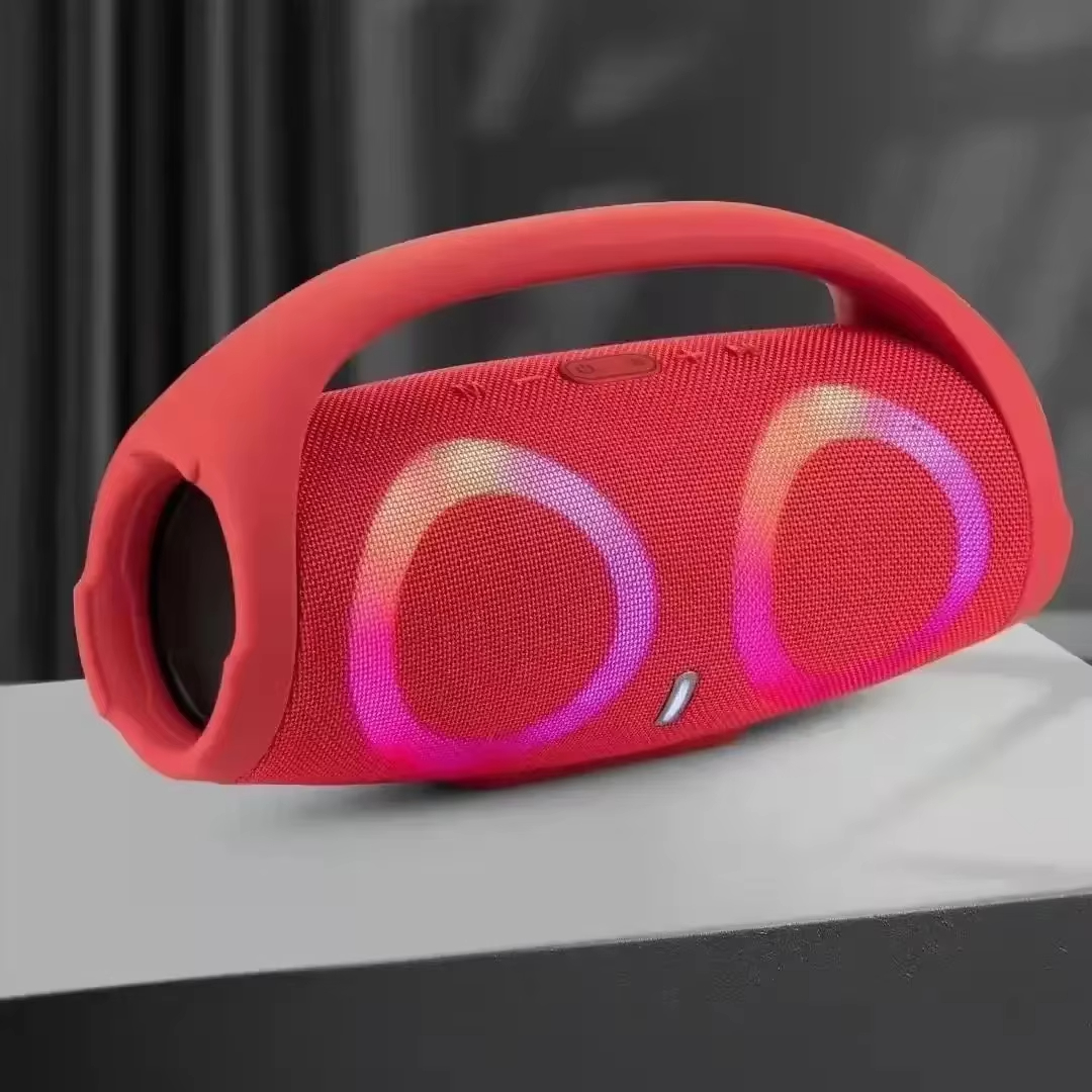 Large Portable Bluetooth Speaker with RGB Lights - Outdoor Wireless Sound System - Red C6LED