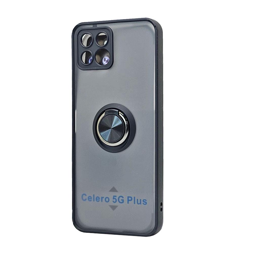 Tuff Slim Armor Case for Boost Mobile Celero 5G+ 2023 - Hybrid RING Stand Protection (Black)