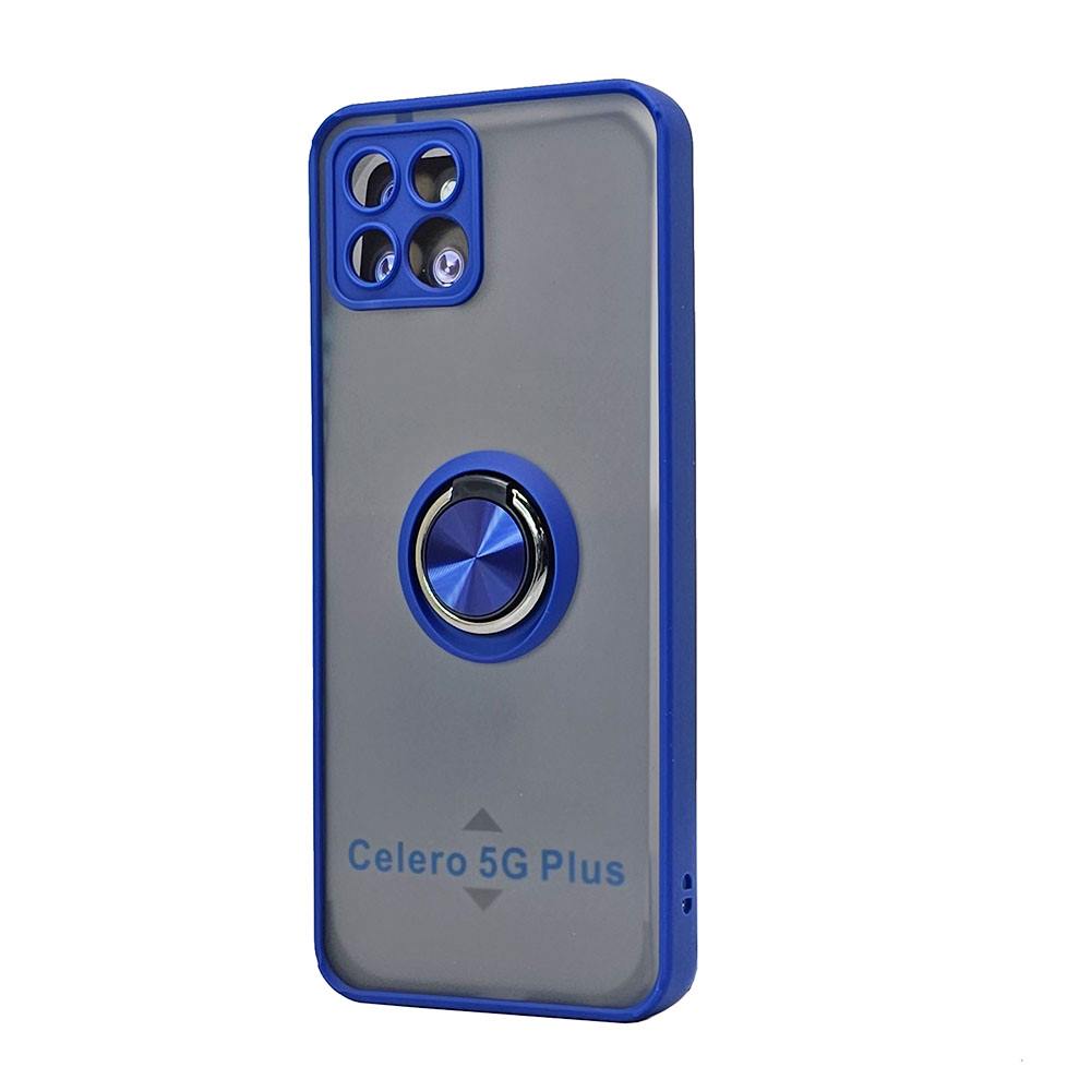 Tuff Slim Armor Hybrid RING Stand Case for Boost Mobile Celero 5G+ 2023 - Navy Blue Protection