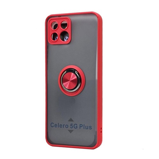Tuff Slim Armor RING Stand Phone Case for Boost Mobile Celero 5G+ 2023, Red