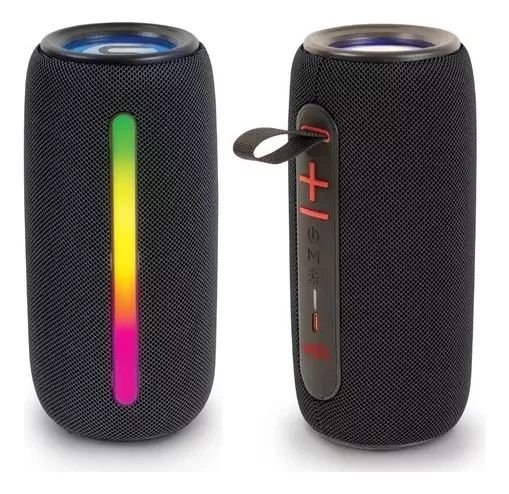 Portable RGB LED Bluetooth Speaker Hi-Fi Sound ChargeP2Pro Universal Audio Device - Black