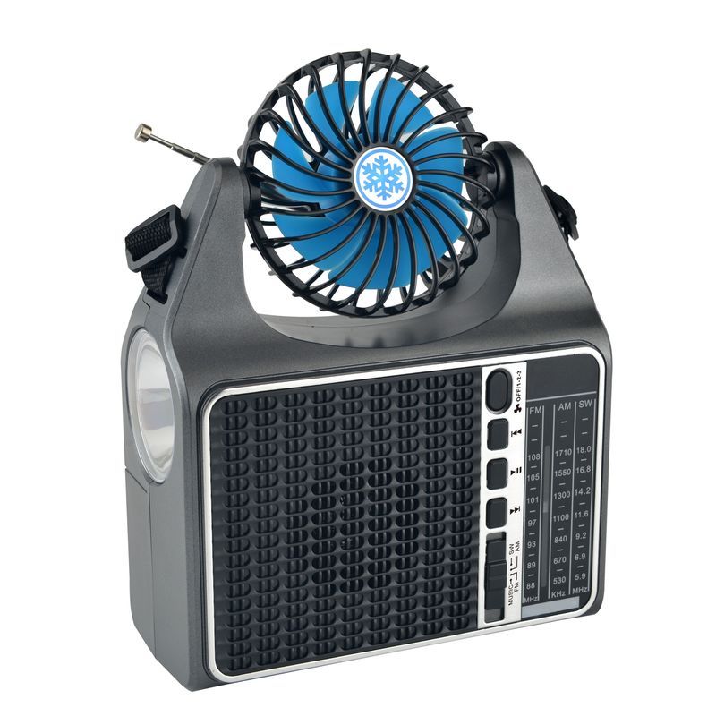 SOLAR Bluetooth Speaker with Fan & Radio: Portable Multifunctional Device for Outdoor Use