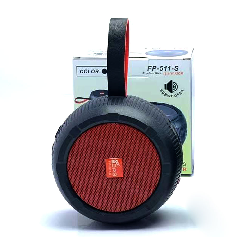 Round Solar Powered Portable Bluetooth SPEAKER Radio System FP511 (Red)