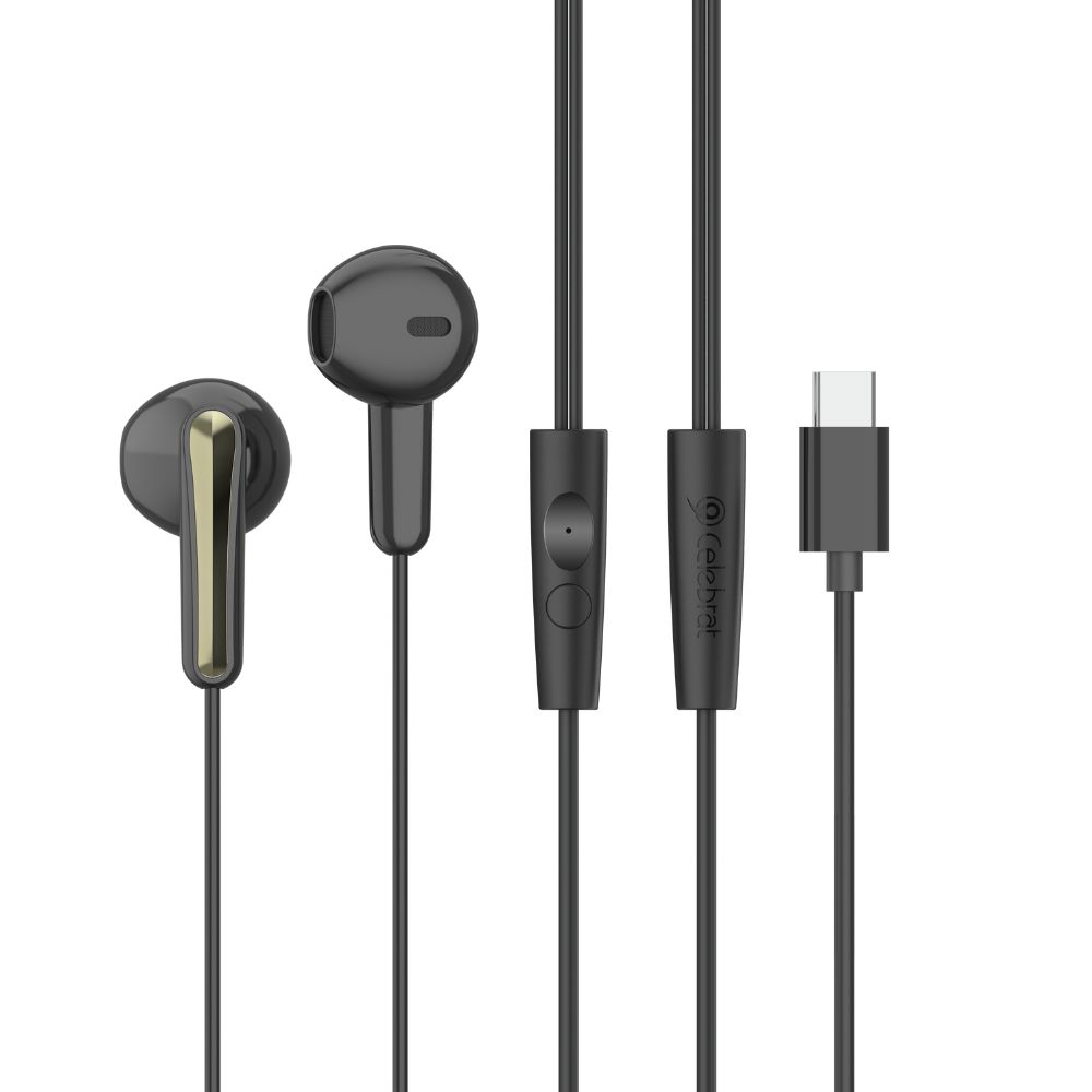 Professional USB-C Earbuds with Mic - HiFi Stereo Noise Isolating HeadPHONEs for CELL PHONE, Black