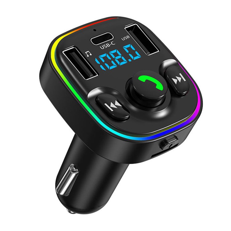 Wholesale LED Bluetooth Car FM Transmitter, Wireless Audio Adapter Receiver  with Quick Charge Dual USB-C and USB-A Ports Support Micro SD Card for  Universal Cell Phone And Bluetooth Device (Black)