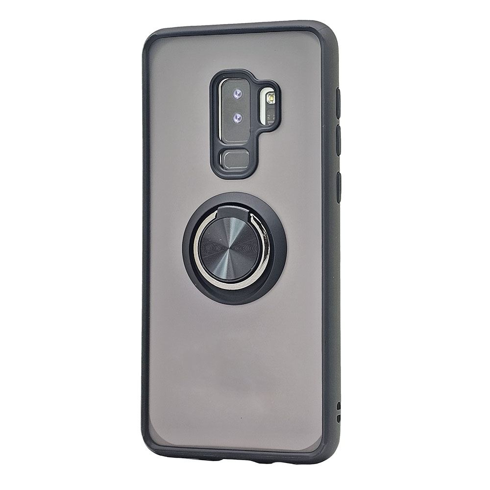 Tuff Slim Armor Hybrid Ring Stand Protective Case for Samsung Galaxy S9+ w/Kickstand - Black