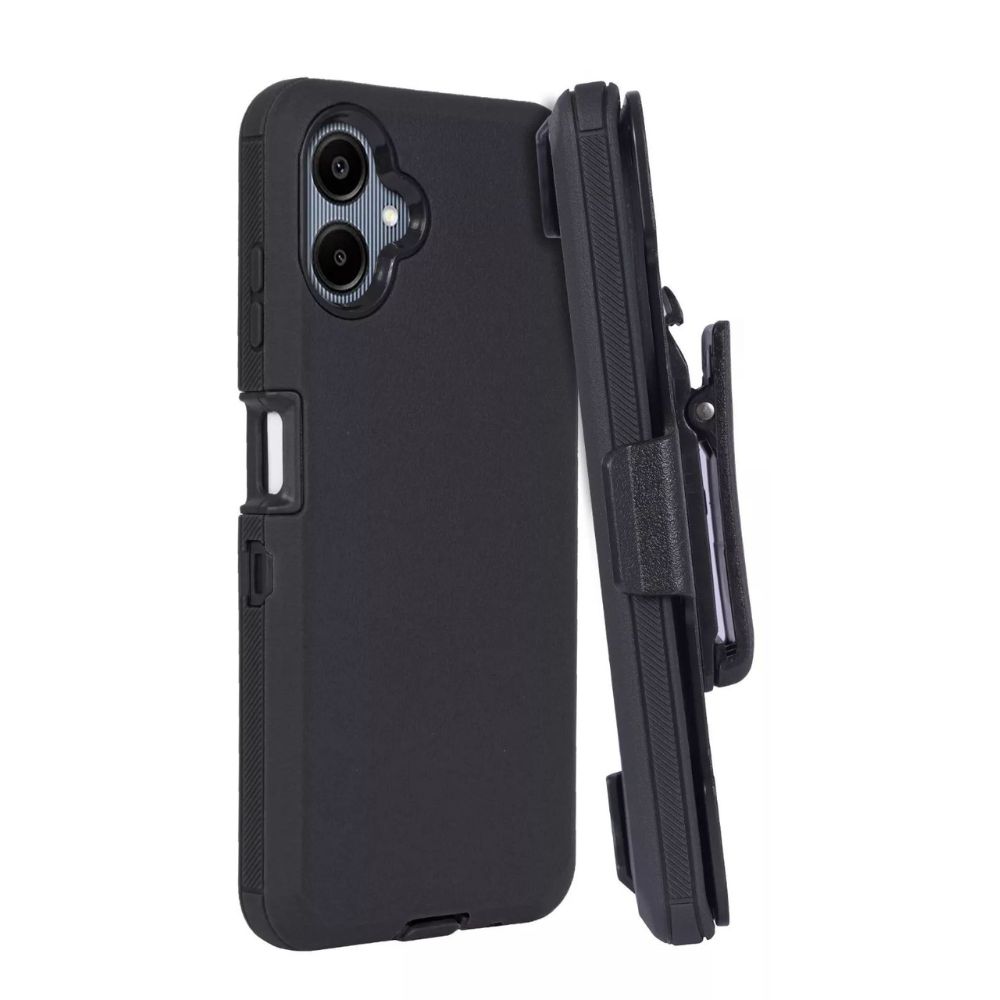 Heavy Duty Armor Robot Case w/BELT Clip for Samsung Galaxy A06 5G, Military Grade Protection Black