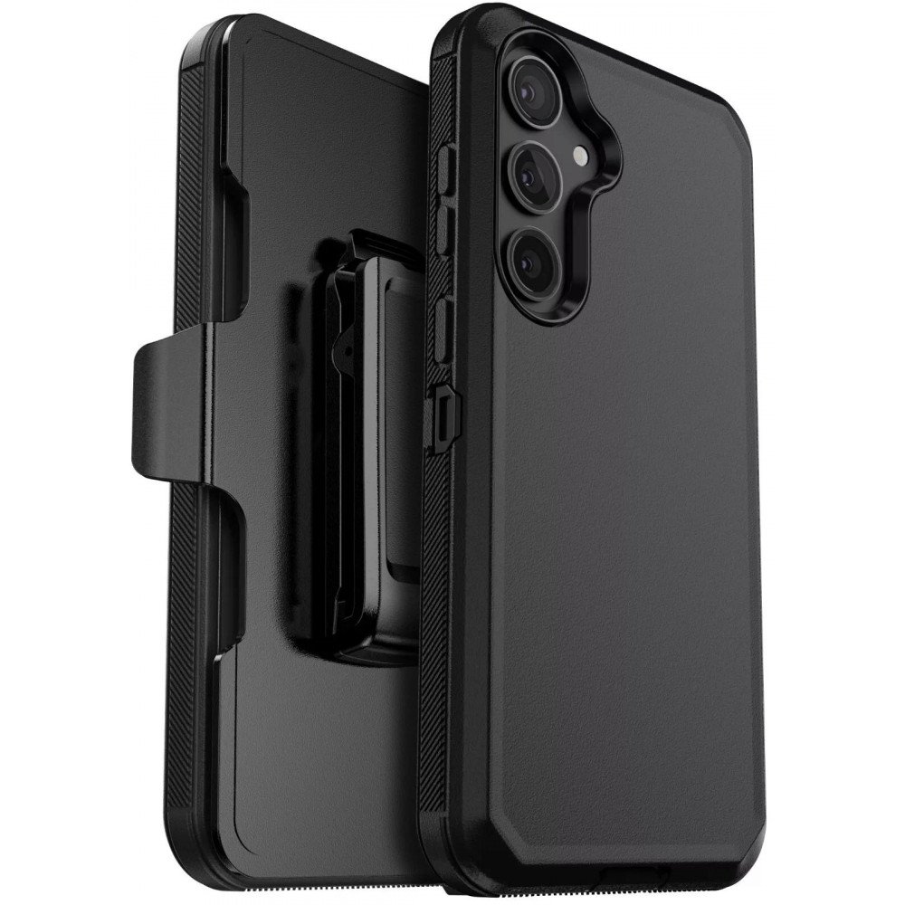 Heavy-Duty Armor Robot Samsung Galaxy A36 5G Case with BELT Clip - Black
