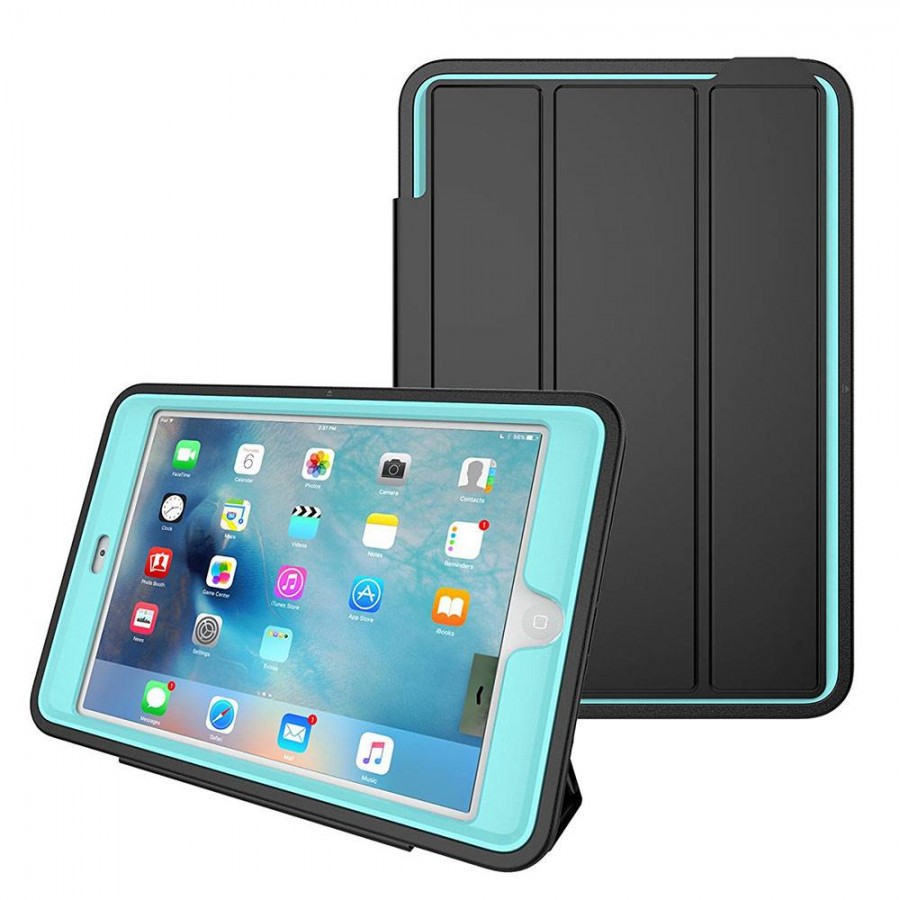 Strong Armor Heavy Duty Protection Hybrid Kickstand Case with Smart Cover for Apple iPad Mini