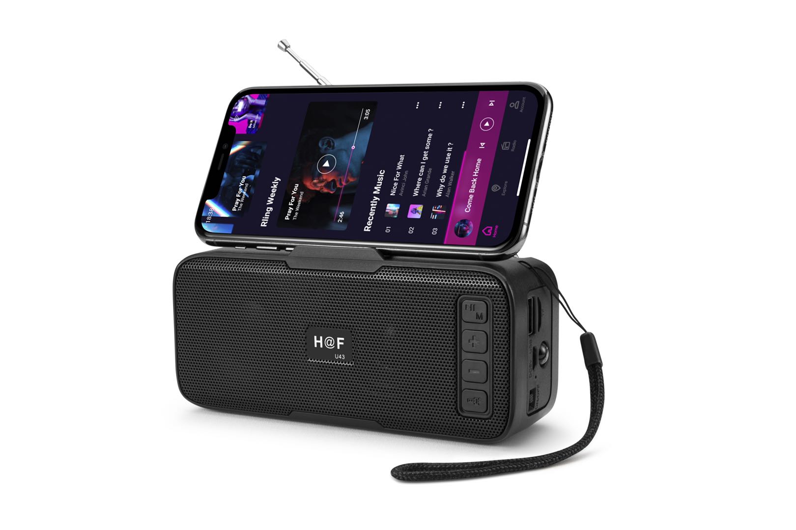 SOLAR Charge Energy Outdoor Flash Light Portable Bluetooth Speaker HFU43 for Phone, Device, Music,''''