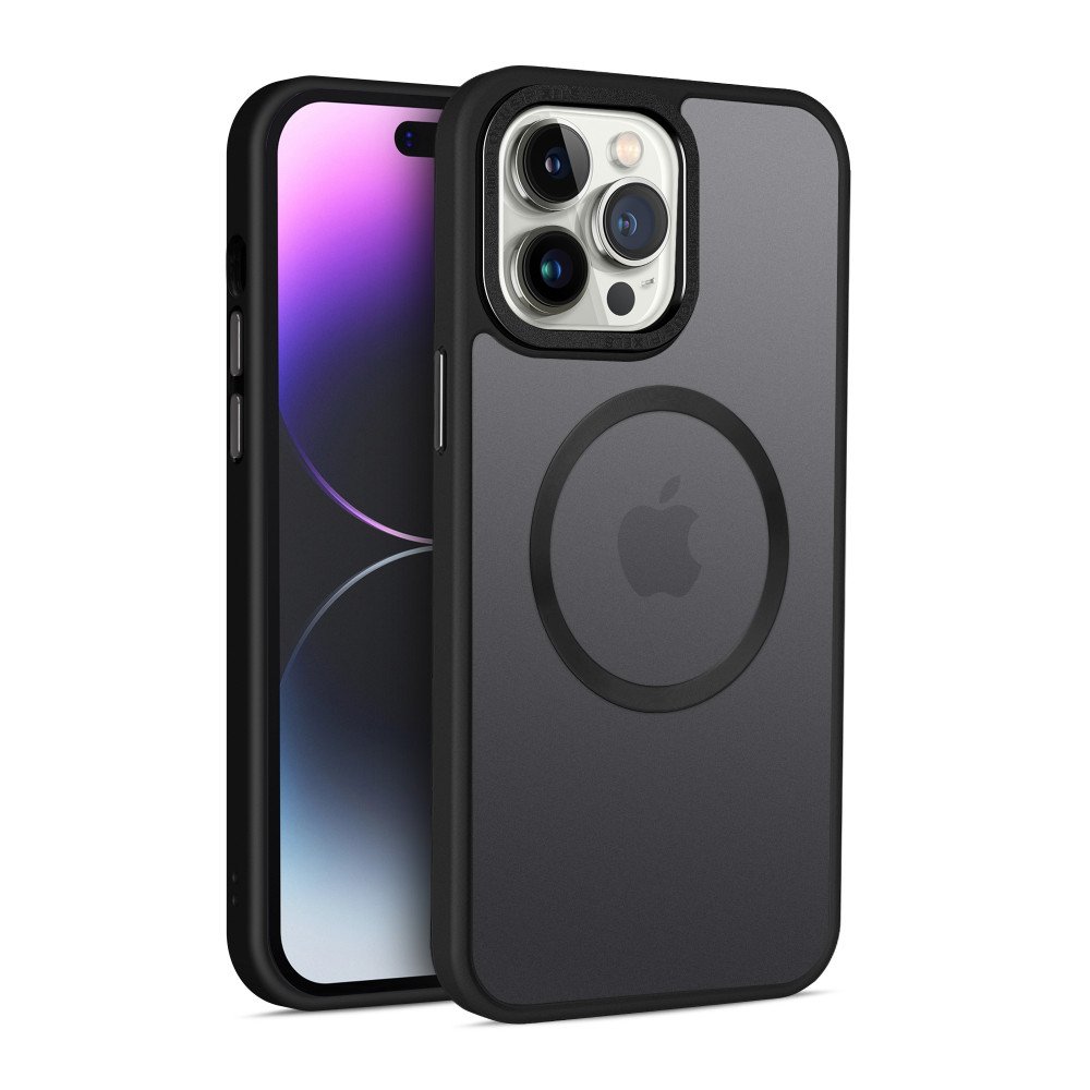 MagSafe Hybrid Case for iPhone 13: Magnetic, Stainless STEEL Camera & Button Protection (Black)