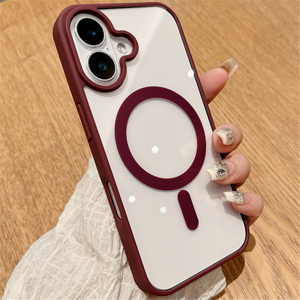 Crystal Clear MagnetiC Ring iPhone 16 Plus Case With MagSafe TeChnology, Hot Pink Armor ProteCtion