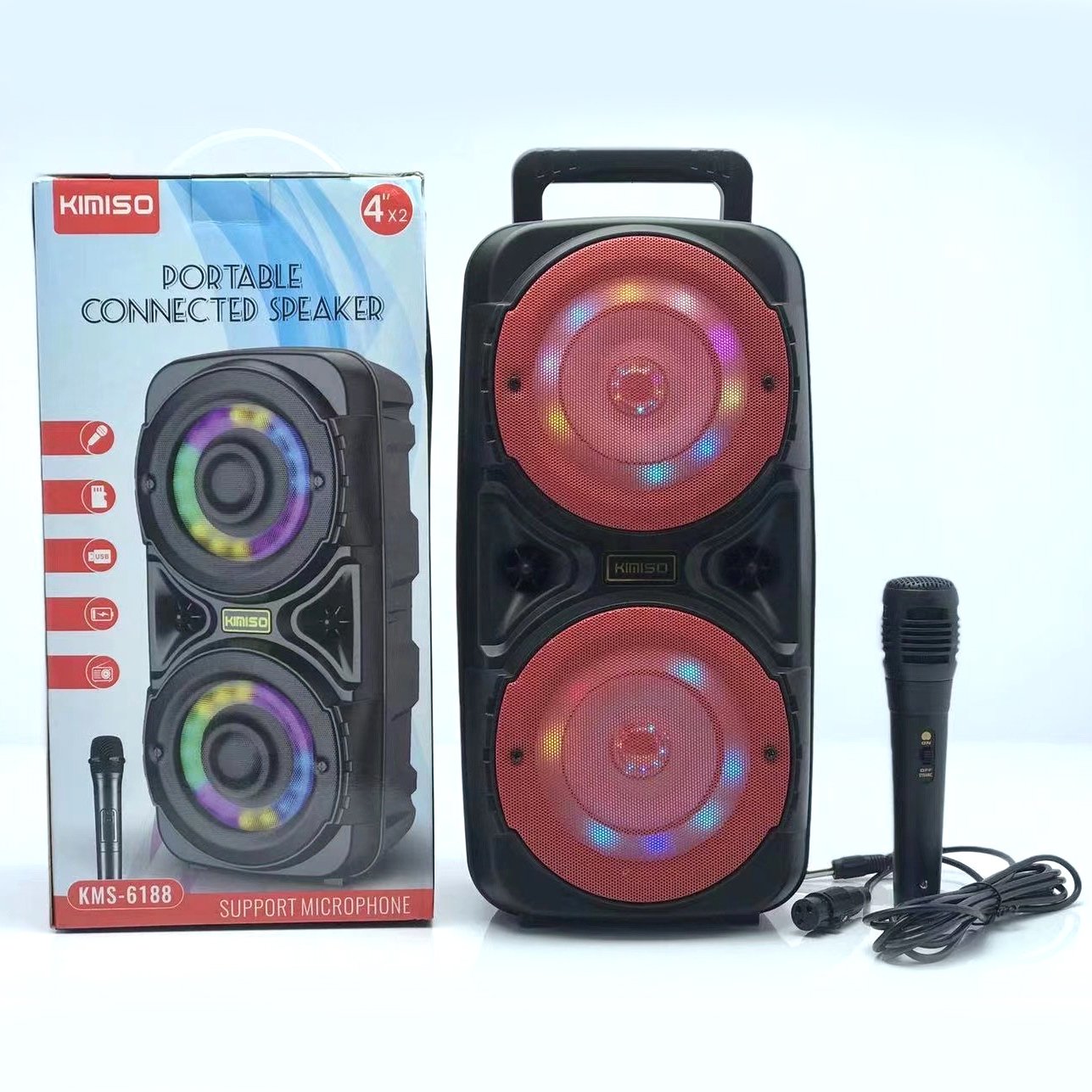 ''Tower Design Karaoke Wireless Bluetooth Speaker with MicroPHONE and Remote for iPHONE, CELL PHONE,''