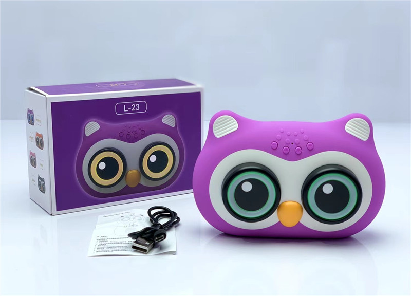 Cute OWL Design LED Portable Wireless Bluetooth Speaker L23 for Universal Cell Phone And Bluetooth