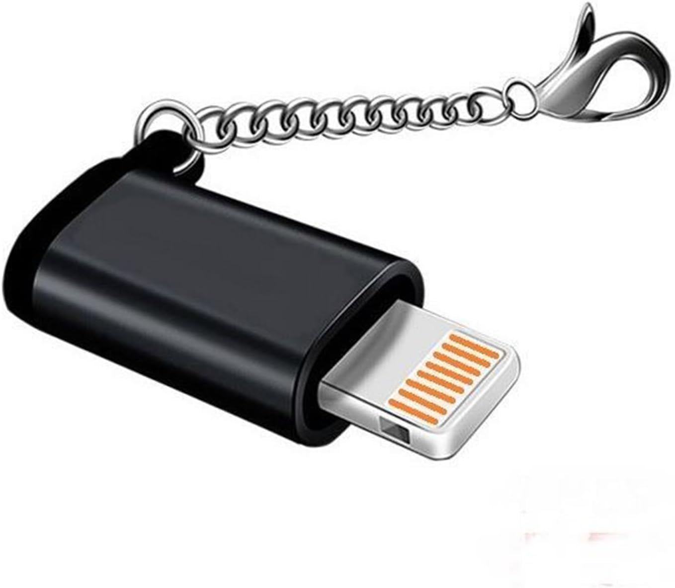 Type-C to Lightning Fast Charging Adapter Keychain Cable - Universal Phone CHARGER Converter Black