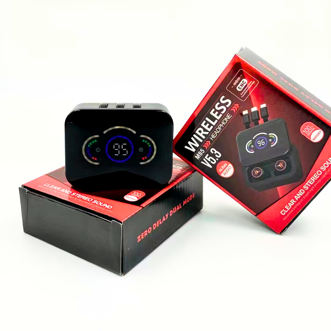 TriCharge TWS Bluetooth HEADPHONES: 2000mAh Power Bank, 3-Device Charging, Universal Compatible
