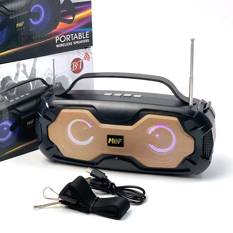 ''Portable Wireless Bluetooth Speaker with FM Radio, Multi LED Colors Lights, Stereo Sound, Booming''''