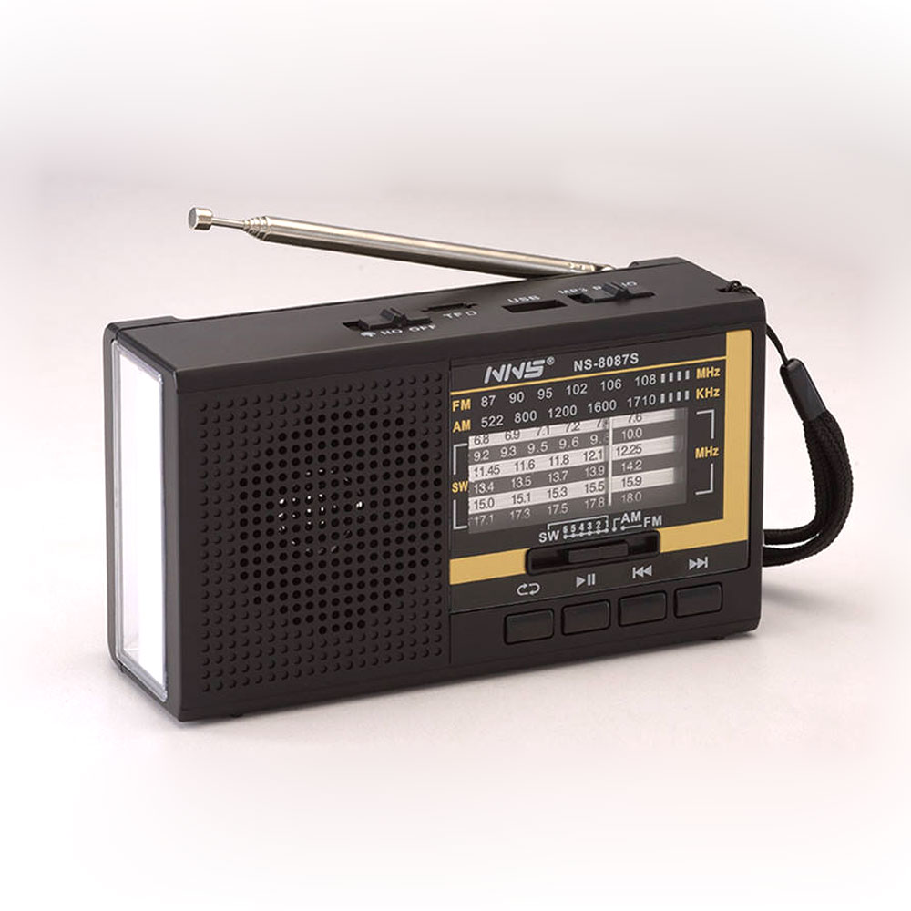Power of Radio AM/FM/SW Portable Radio with Bluetooth Portable SPEAKER NS8087BT (Black)