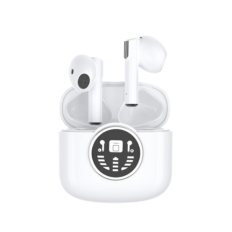 TWS Air Style Bluetooth Wireless Earbuds Earphone With BATTERY Display (White)