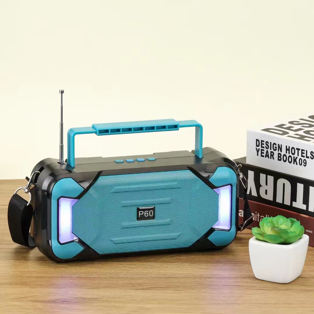 Carry HANDLE RGB LED Lights Wireless Portable Bluetooth Speaker P60 (Green)
