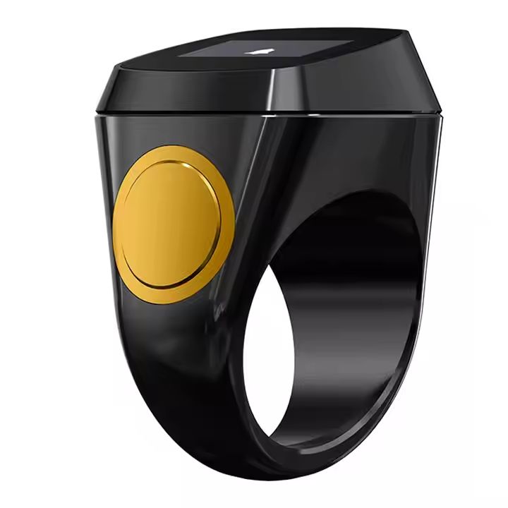 Wireless Bluetooth Tasbih Digital Prayer Ring with Mecca Compass & Prayer Reminder - Black R100