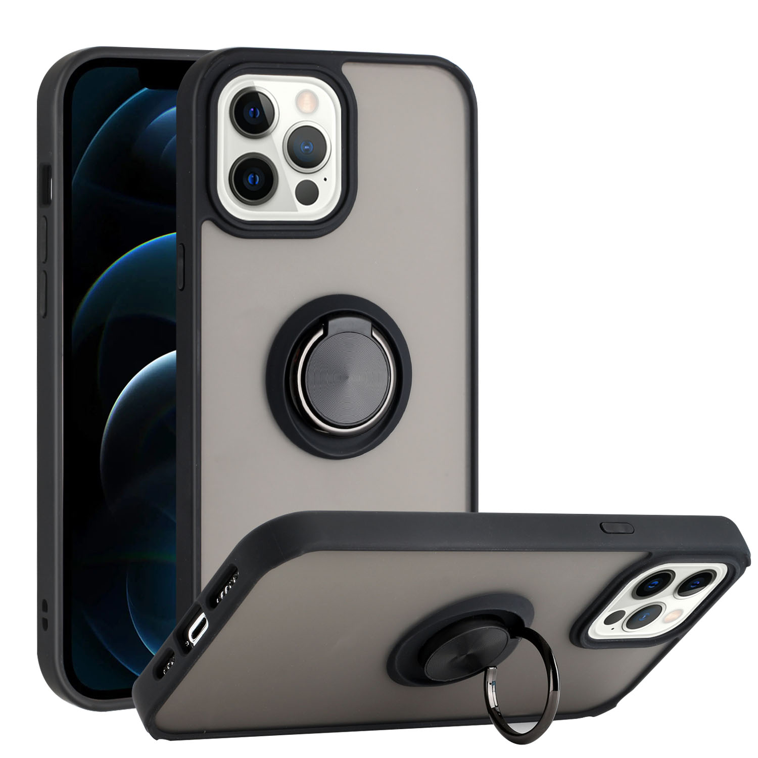 Tuff Slim Armor Hybrid RING Stand Case for Apple iPhone 13 Mini [5.4] (Black)