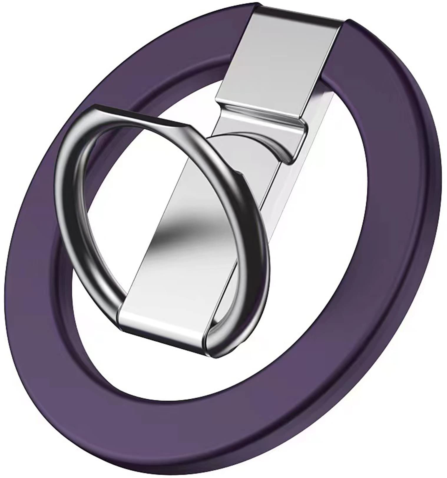 MAGNETic MagSafe Phone Ring Holder: 360 Rotation, Adjustable Kickstand for All Phones (Purple)